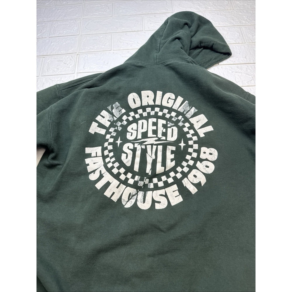 Fasthouse Hoodie Mens M Green The Original Speed Style 1968 Pullover Sweatshirt
